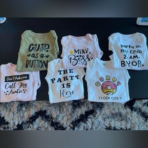 Long sleeve 0-3 month baby onesies. $100 for 10
